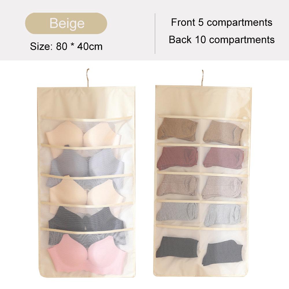 Двусторонняя подвесная сумка, складная сумка для хранения одежды, прозрачные носки, бюстгальтер, вешалка для нижнего белья, сумки-органайзеры для гардероба
