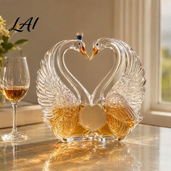 3D Животное Декор Бутылки Гусь Формы Декантер для Виски Стекло с Пробкой Искусство