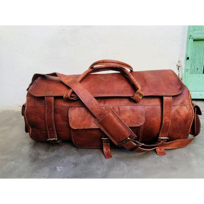 ТАМОЖЕННАЯ СУМКА, ручная кладь, спортивная сумка Weekender, кожаная спортивная сумка, персонализированная спортивная сумка унисекс для тренировок из козьей кожи в подарок