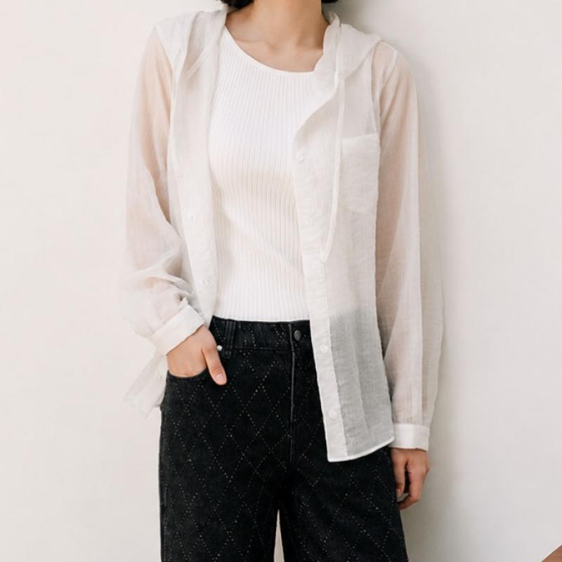 Elua Sheer Hood String Jacket Set