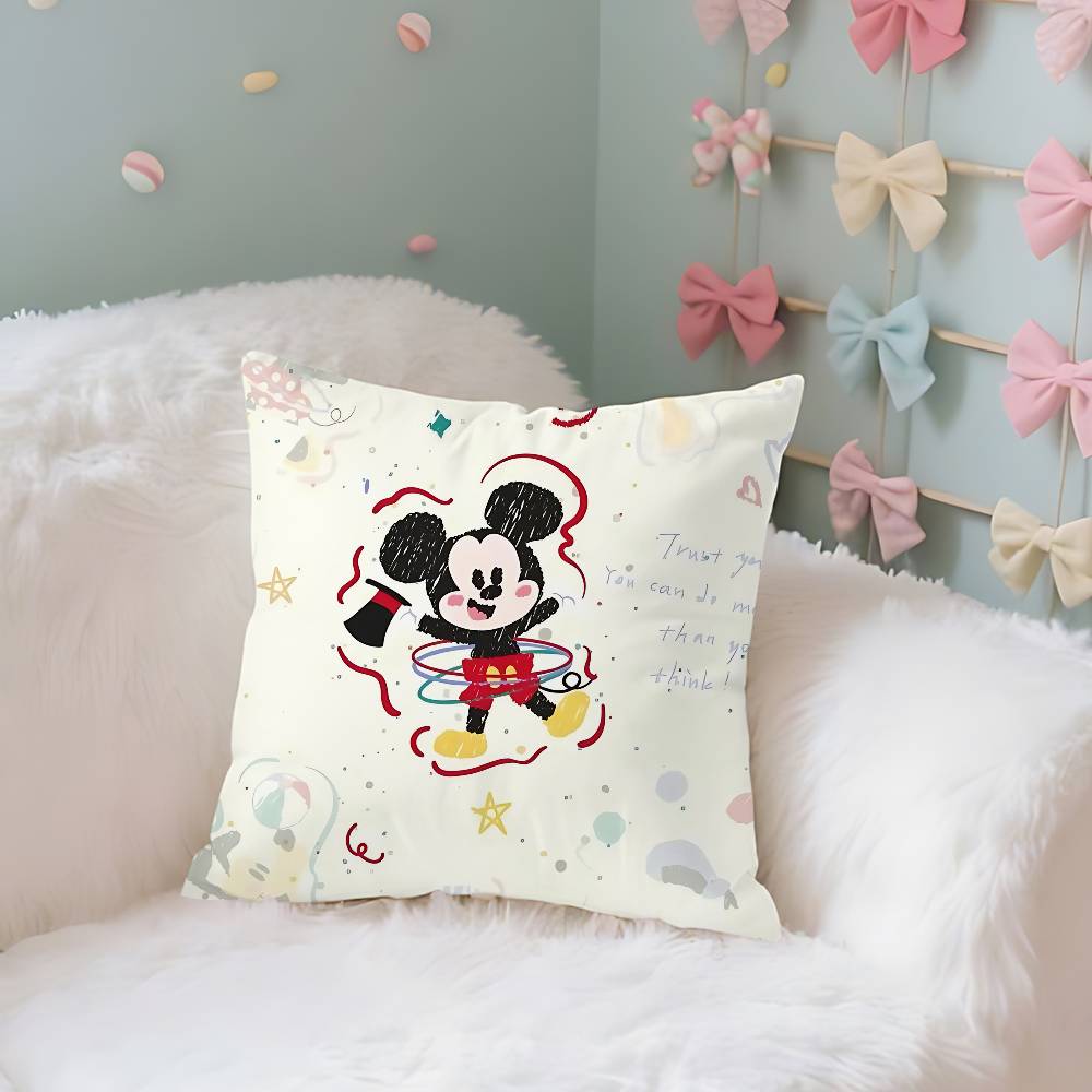 Mickey And Friends Case Plush Fabric Soft Pillowcase Double Sided Print Cushion Cover Household Gifts