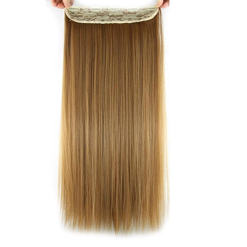 MERISIHAIR Women Long Straight Hair Extensions Wig 5 Clips Head Hairpieces Synthetic Fiber Natural Black Grey Ombre Color