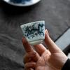 Ретро сине-белая чашка для чая с драконом, обвивающим облако, чашка для чая с узором дракона, обвивающего благоприятное облако, чашка для клиента, расписанная золотом вручную