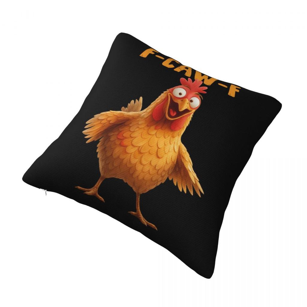 F-Caw-F Chicken Funny Humor Rooster Pillow Cover Vintage Pillow Case For Sofa Home Decoration Cushion Cover Pillowcases Gift