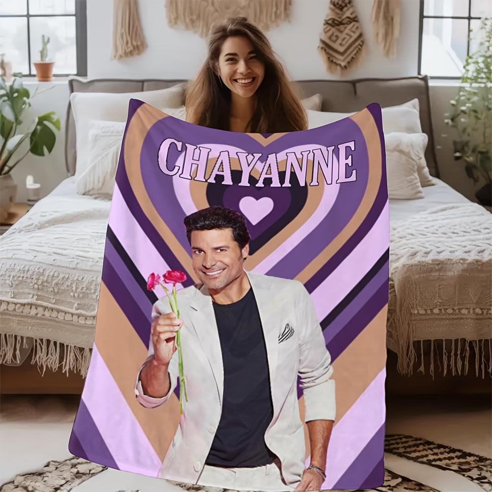 Puerto Rican Latin Pop C-Chayannes Soft and Comfortable Print Flannel Blanket, 1pc, Suitable for All Seasons, Ideal for Sofa, Bed, or Wall