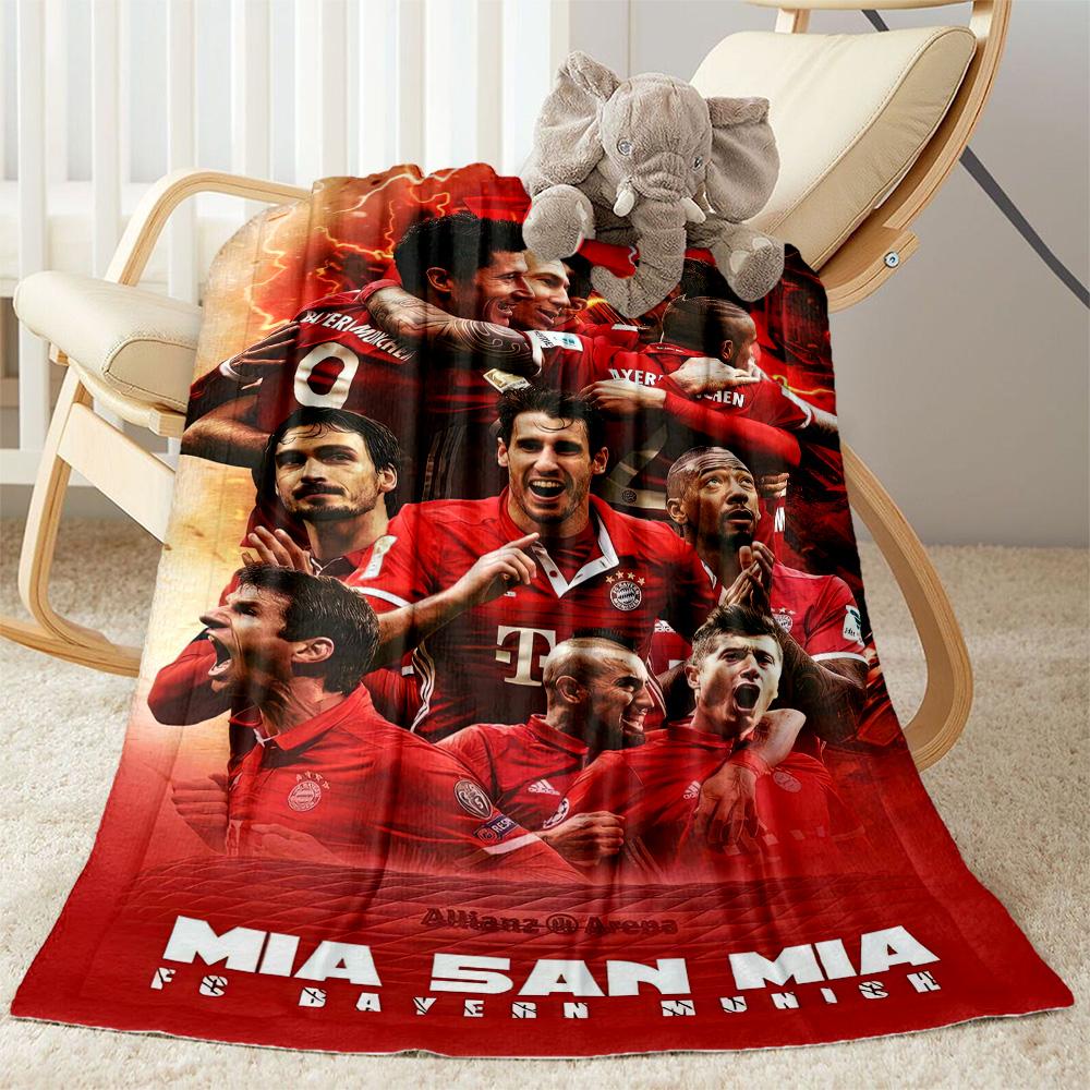 Bayern Munich Blanket Durable Comfort Great for Office Office Chair Sofa Four Seasons Multipurpose Warmthful Decor