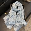 New Imitation Silk Fashionable Elegant High-end Long Silk Scarf Short Beard Shawl Long Scarf Tensile Cotton Gold Silk Scarf