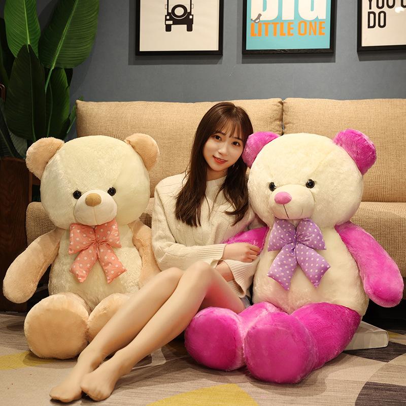 Large bow tie bear doll plush toy teddy bear stuffed bear hug panda doll birthday gift
