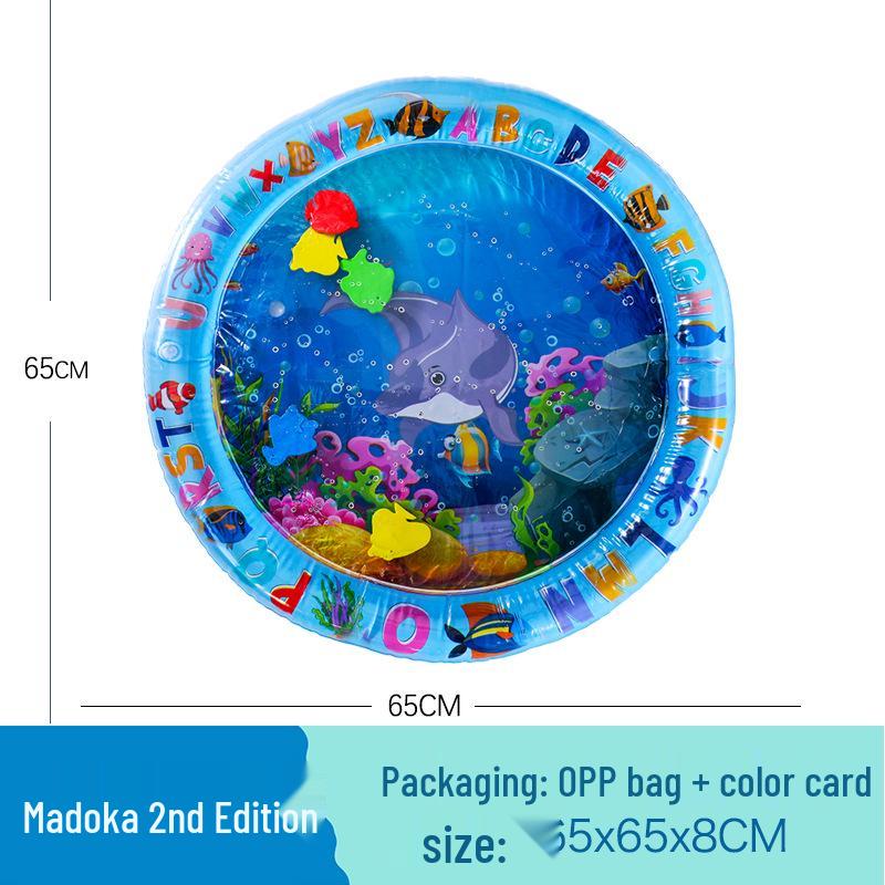 Детский водный коврик и плавательный круг с морскими обитателями - Надувная подушка для ползания