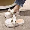 Big Head Slippers French Half Slippers Women's Shoes Muffin Sole 2025 Summer New Thick-soled Casual Trendy Outer Slippers