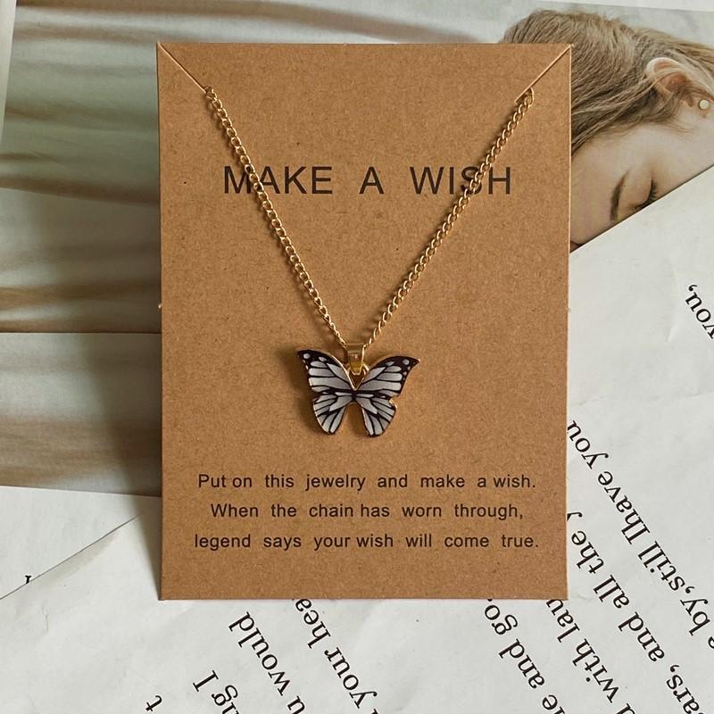 Fashion Women Necklace Korea Style New Butterfly Pendant Necklace Gift For Girl Cute Lovely Neck Jewelry Wholesale Dropshipping