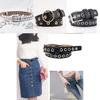Fashionable White Belt With Full Hole Design Elegant Pu Buckle For Students