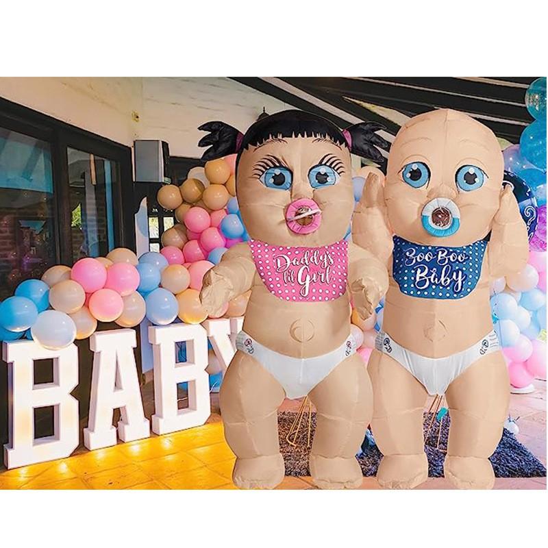 Inflatable Adult Baby Costume Couples Party Gender Reveal Halloween Cosplay Pink Blue