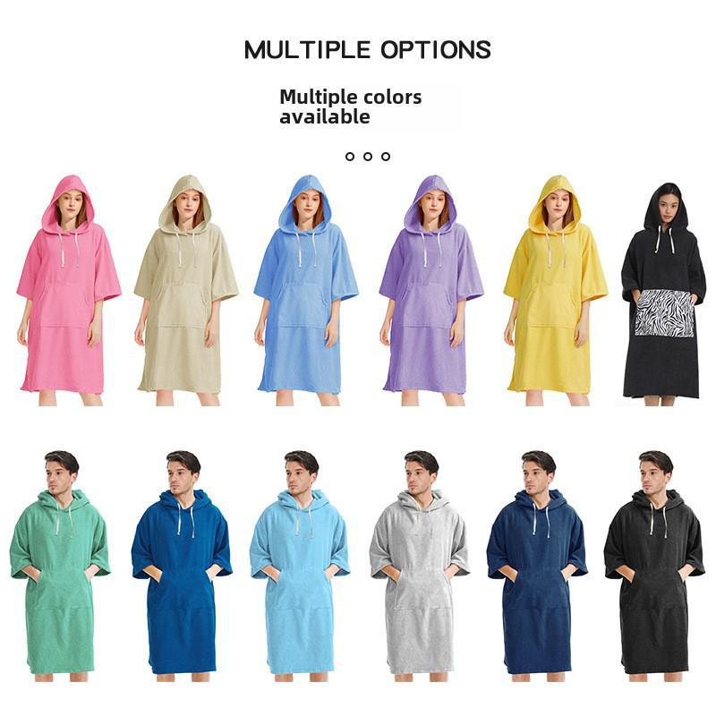 Унисекс быстросохнущее полотенце из микрофибры с капюшоном для пляжа, серфинга и плавания