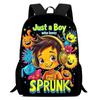 15IN School Backpack for Age 5-10,Cartoon Games SPR-UUNKI Printed School Bags for Boys Girls,Light Weight &Durable Kids Backpack