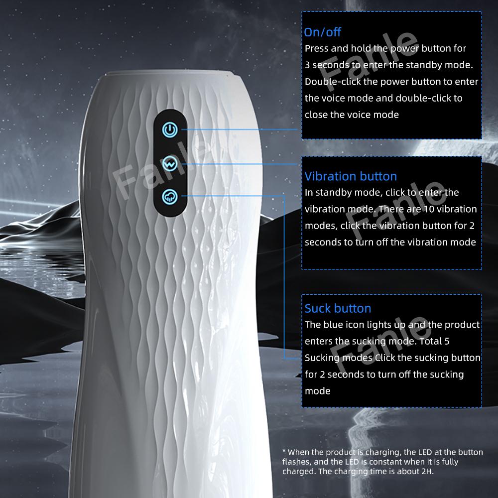 Automatic Sucking Male Masturbator Cup with Vibration and Heating for Men Adult Sex Toy Masturbation Supplies