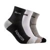 PEAK Sports Socks, Mid-Calf Running Socks for Men, Basketball Socksn, Sweat-Absorbing And Breathable Casual Socks, Black White Gray, Three-Pair Pack