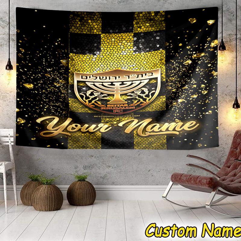 Custom Name Beitar Jerusalem Emblem Tapestry Room Decoration Wall Hanging for Living Room Bedroom, dormitory, Birthday and Christmas gifts