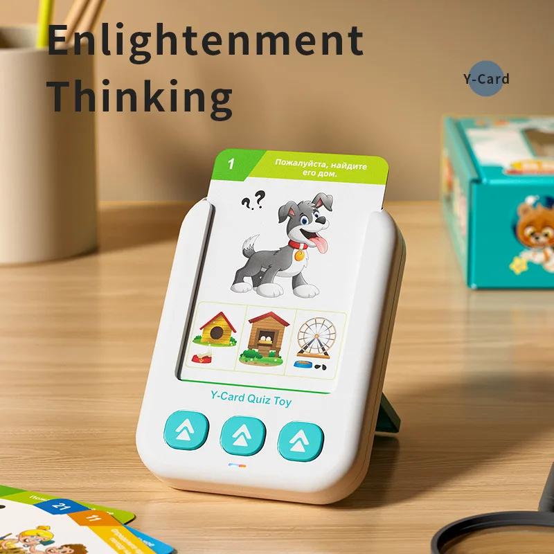 non-toxic Early Education Flash Card English Russian Learning Talking Flashcards for Kid Preschool Electronic Toddlers Audio Book Machine