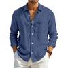 GMXIA Men's Fashion Long Sleeves Autumn/Winter POLO Neck Casual Blouses & Shirts