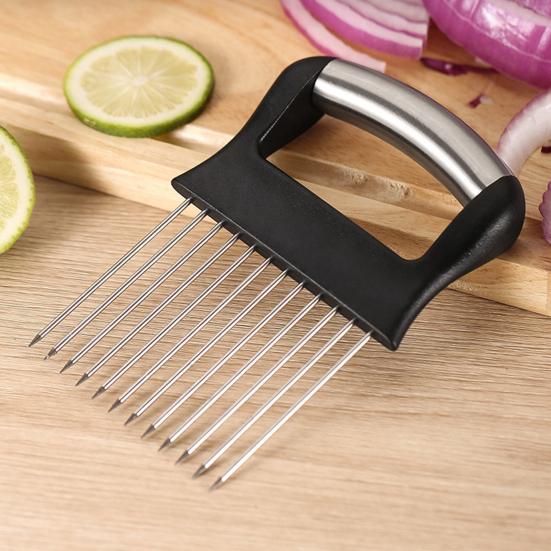 Держатель для лука-слайсера для легкой нарезки и хранения лукорезка из нержавеющей стали для томатов