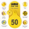 50 шт. Бирки для ушей из ТПУ для скота, коров, с цифрами 01-50, бирки для ушей из ТПУ, бирки для ушей высокой точности, идентификационная карта для сельскохозяйственных животных