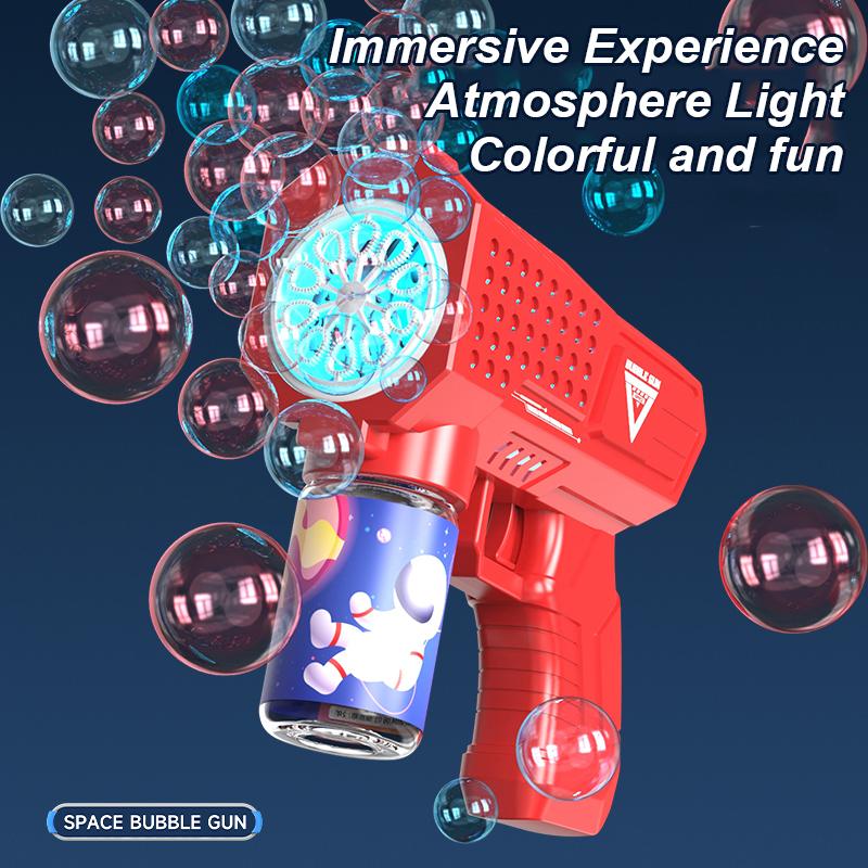 Ручной полностью автоматический 10-дульный детский пистолет Гатлинга для выдувания пузырей, машина для пузырей без батареек и мыльной воды