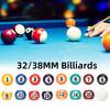 16 Pcs Mini Billiard Balls Set 32MM/38MM Resin Children Pool Balls Set Pool Table Accessories for Game Rooms Bars