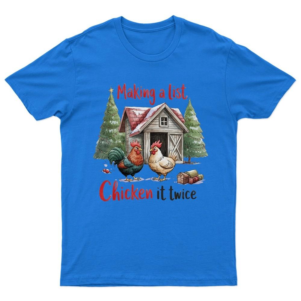 Making A List Chicken TShirt Unisex Gift Retro Seasonal Funny Xmas Santa
