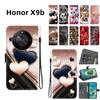 Чехол-книжка из искусственной кожи ручной работы для Honor X9b, противоскользящий, противоударный, с ремешком на запястье и дизайном в виде сердец/роз/кошек