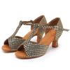 Женские туфли для латиноамериканских танцев со стразами, туфли для танго и бальных танцев, женские туфли на высоком каблуке с мягкой подошвой, сандалии для девочек, свадебные женские туфли
