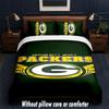 Green Bay Packers Design Bed Bedding Set 1 Duvet Cover + 2 Pillowcases Soft Breathable Household Bed Linens