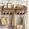 Yousheng Wall Mount Coat Rack with Shelf 4-in-1 Entryway Organizer with Hooks Mail Holder Rustic Key Hanger Floating Shelf for Wall Living Room Office