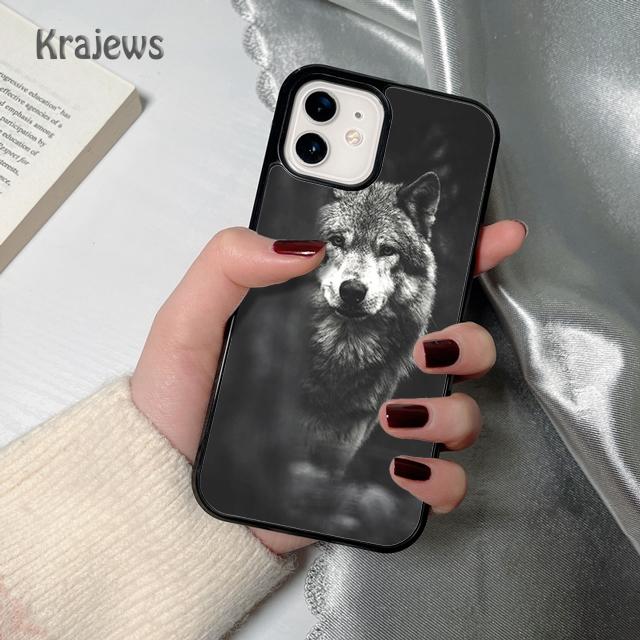 Krajews Animal The Wolf Howl soft Phone Case Cover For iPhone 17 Air 16 15 14 plus 12 13 pro max coque Fundas