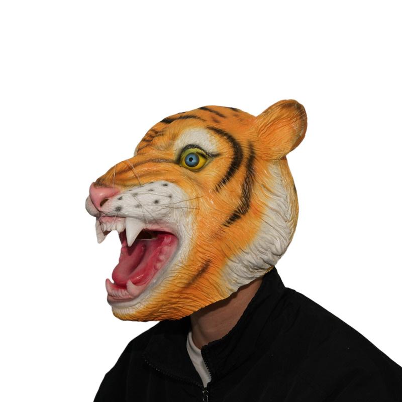 Terrifying tiger latex mask