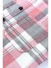 Женская розовая клетчатая рубашка-куртка свободного кроя с длинным рукавом 2024