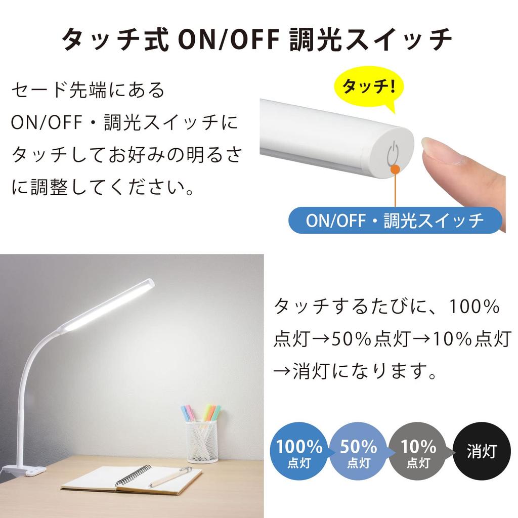 Ohm Electric LED Clip Light Белый дневной свет Белый светодиодный стильный тонкий стильный настольный светильник настольная лампа для чтения подставка для учебы Настольная лампа Белый OHM LTC-LC24C-WN