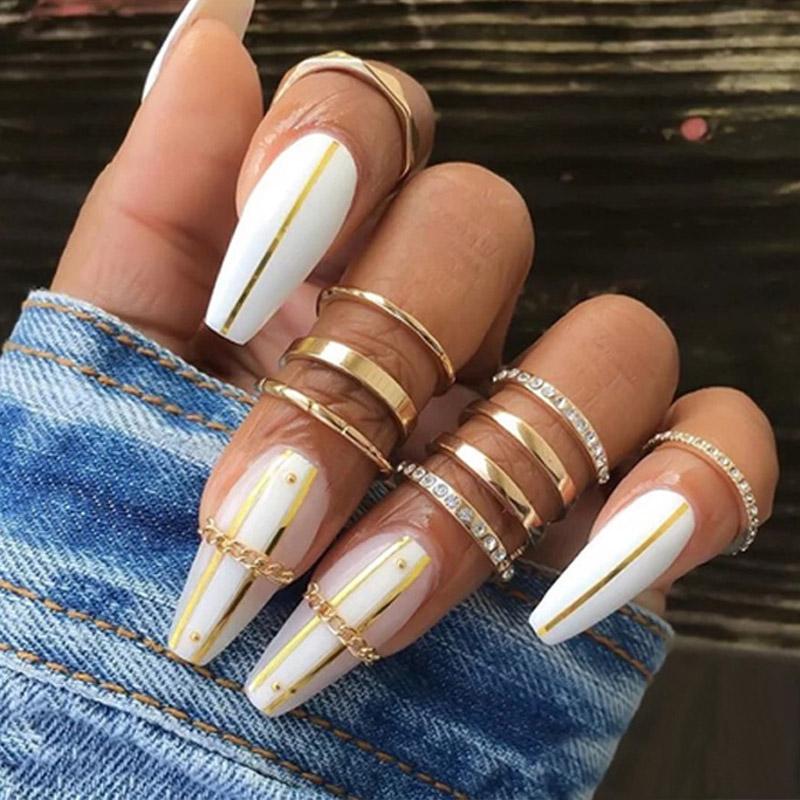 500 шт./пакет, система наращивания гелевых ногтей, полное покрытие, скульптурные прозрачные шпильки, гроб, накладные ногти