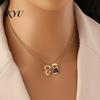 Lightweight Decorative Accessory Child Figure Pendant Necklace, Heart Faux Crystal Locket Necklace Stackable Layered for Boys Girls, Adjustable Chain