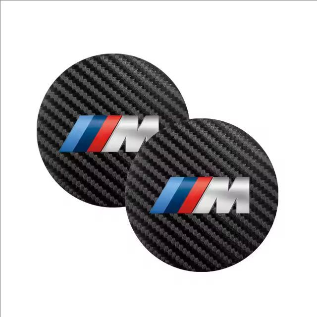2Pcs Car Leather Coaster Mat Anti-slip Water Cup Pad For BMW M Performance E46 E90 E60 F20 X1 F10 F30 X3 E70 E39 E36E87 Sticker hkvr74