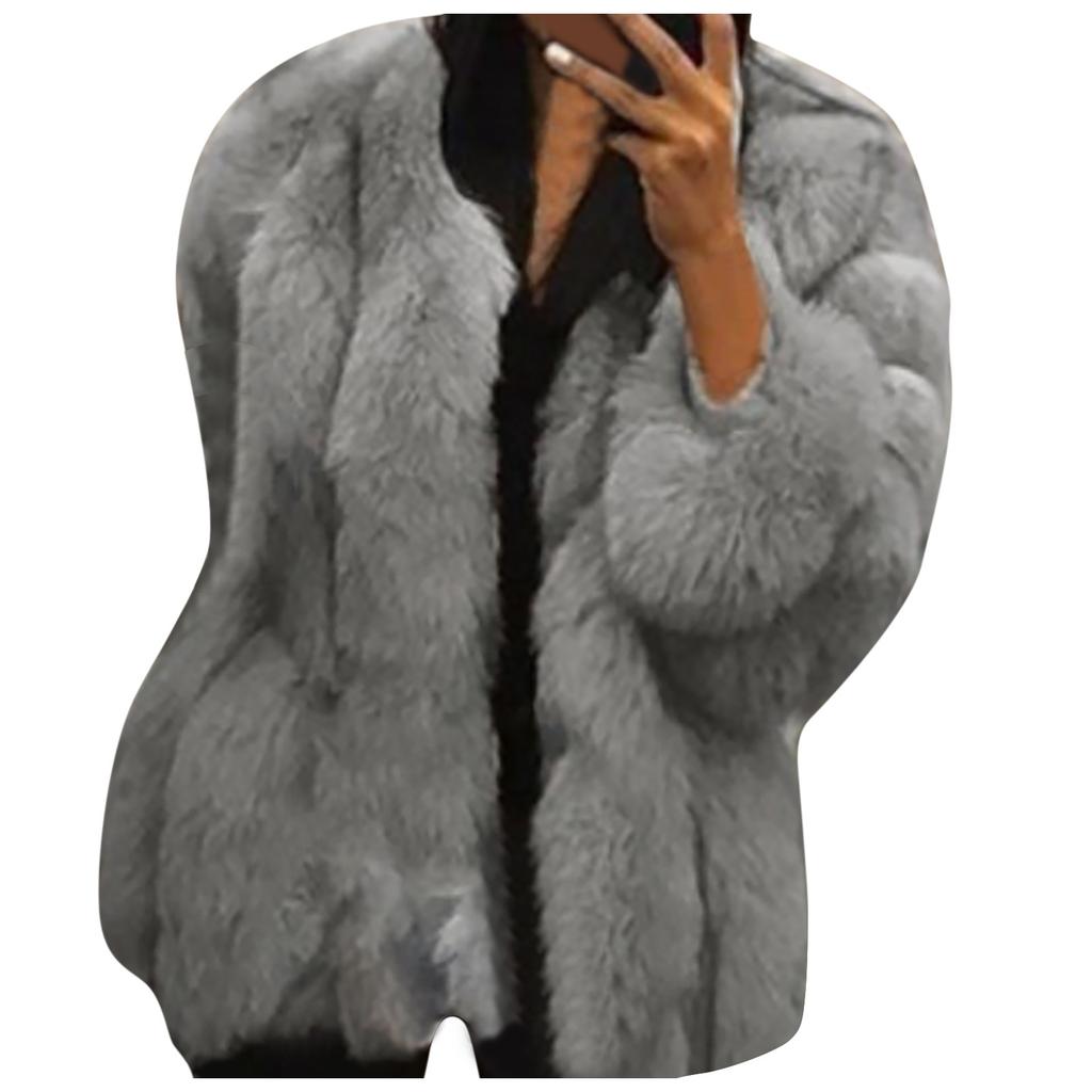 Женский кардиган с круглым вырезом и длинным рукавом, плюшевое модное темпераментное пальто