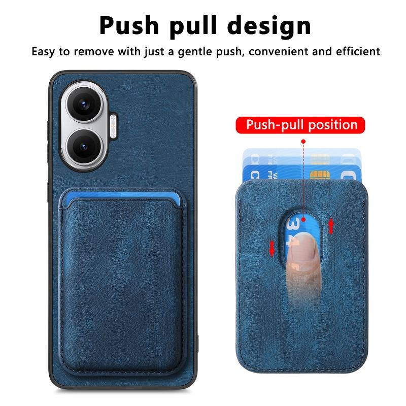 Магнитный кожаный чехол для POCO F7 5G Чехол для Xiaomi POCO F 7 POCOF7 Redmi Turbo 4 Pro Кошелек Magsafe Карман для карт Чехол