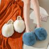 Хлопковые туфли Cixi женские осенне-зимние плюшевые пушистые с помпоном теплые тапочки женские удобные домашние сумка и для помещения