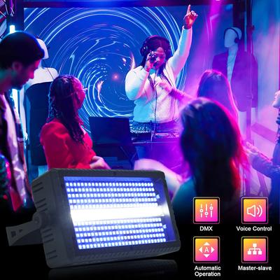 60 Вт мини светодиодный сценический стробоскоп RGB 3 в 1 8 секций 4 секции Белый DMX супер яркий Dj Bar стробоскоп сценические световые эффекты