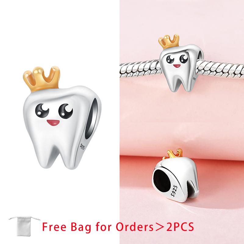 Balloon Birthday Cake Bone Tooth Stethoscope Bead Components Copper Metal Charm Bead Components Pendant Bead Component Compatible With Women