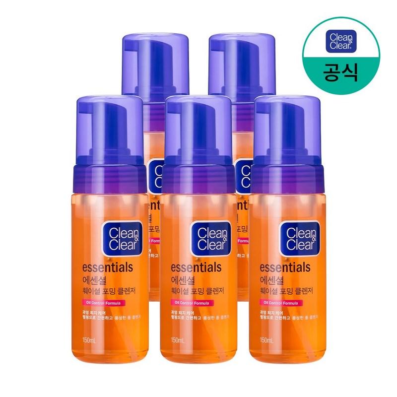 Clean & Clear Essential Facial Foaming Cleanser, 150ml, 5 pcs