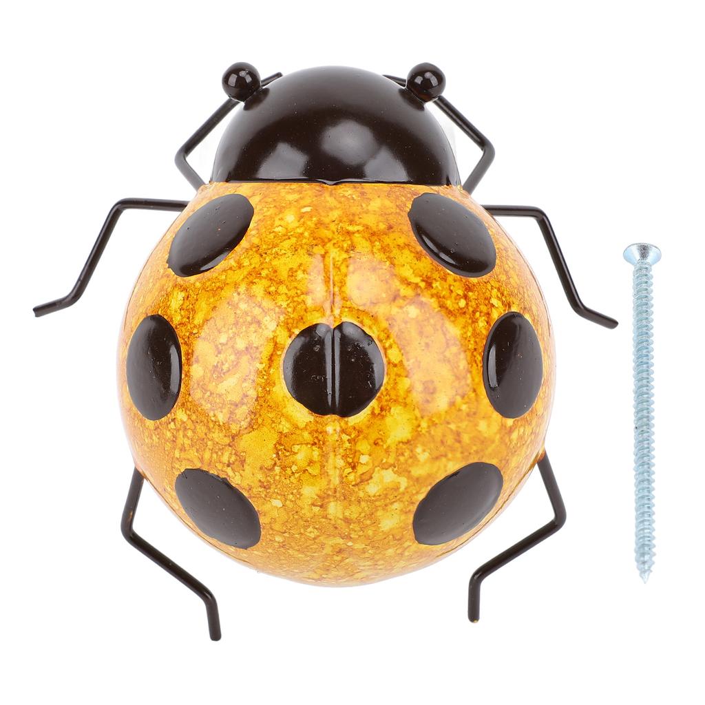 Metal Ladybird Handcrafted Iron Decorative Ladybird Sculpture Wall Art for Garden Yard Sidewalks
