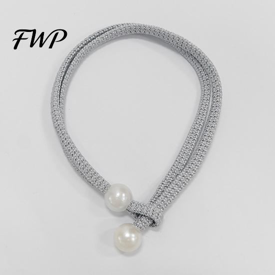 Tool Free Curtain Holders 1 Pair Tiebacks for Drapes, Adjustable Rope Tie Backs, Faux Easy Operate Fasteners Pearls Cord Buckle Holder Home