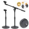 Aleawol Microphone Stand Tabletop Straight Boom for Condenser Microphones New Tilt Boom and Upright Boom Installation Iron 1060g Stable Base