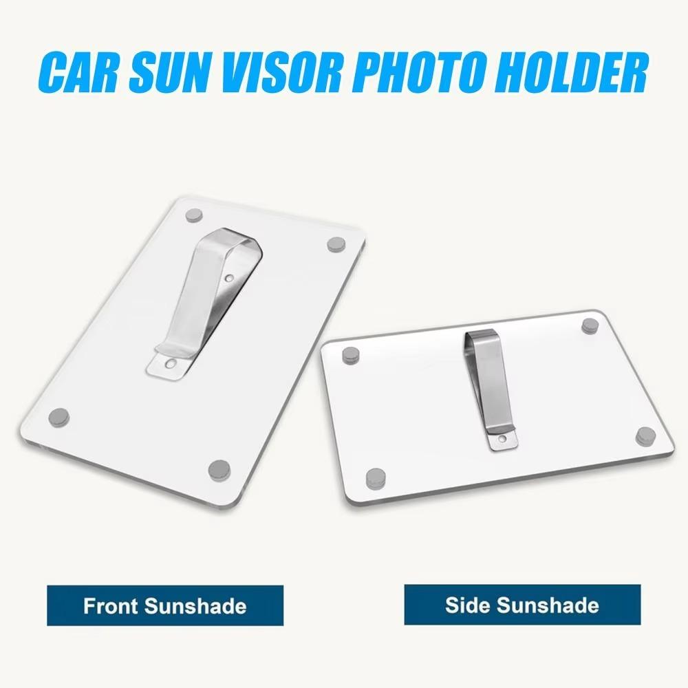 Magnetic Car Sun Visor Photo Holder Acrylic Picture Holder Clip Trip Storage